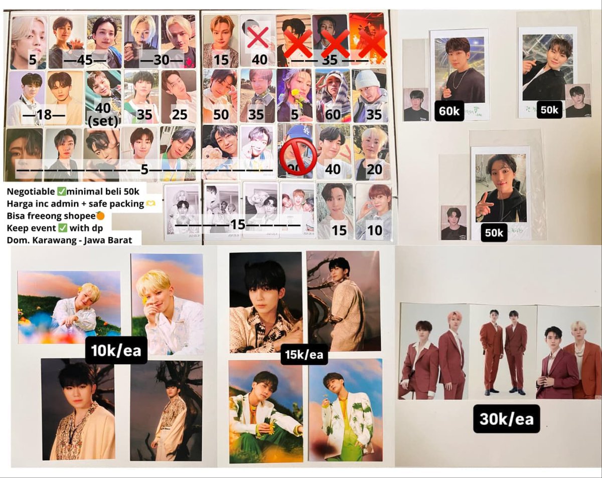 SyifaAfilat's tweet photo. wts / want to sell / lfb

` inc reuse safe packing+adm🍊
` ship ww ✅ (must have ina address)
❌ NOT FOR SENSITIVE BUYERS ❌

GOT7 https://t.co/jk5iC2YIti
SEVENTEEN https://t.co/gRuEzSElkN
DAY6 https://t.co/HlkdD9H1PS

🏷️ GOT7 SEVENTEEN DAY6 NCT 갓세븐 세븐틴 데이식스 엔시티 양도 https://t.co/Mu1sGvVwzY