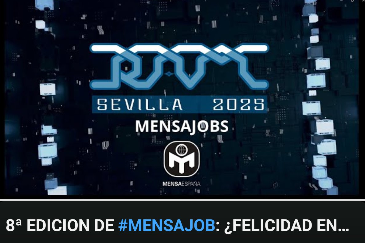 MensaEspana's tweet photo. 🔴 En directo en la 8ª edición de #MensaJob

https://t.co/jF12jLahnF https://t.co/X1uOmGOFOr