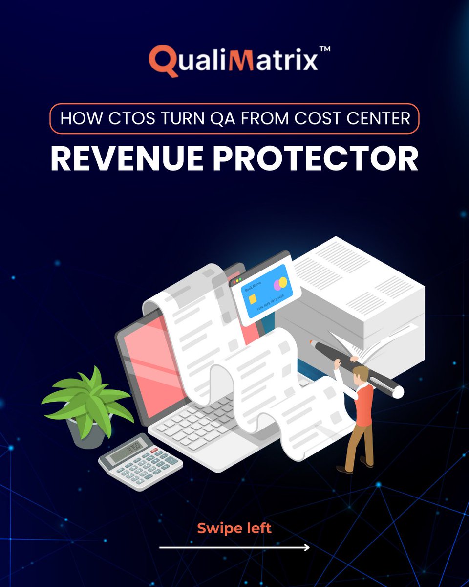 qualimatrix's tweet image. If your QA is just an expense, you’re doing it wrong.
Website : qualimatrix.tech
#ArtificialIntelligence #AI #Automation #Technology #FutureOfWork #SoftwareTesting #QAAutomation #TestAutomation #ContinuousTesting #QualityEngineering #DevOps #ProductQuality