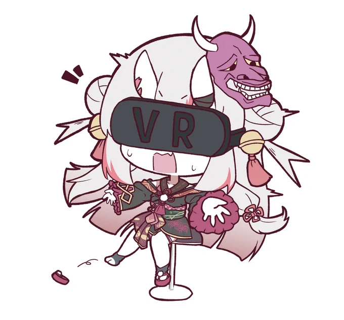 VRホラゲーするお嬢 #百鬼絵巻