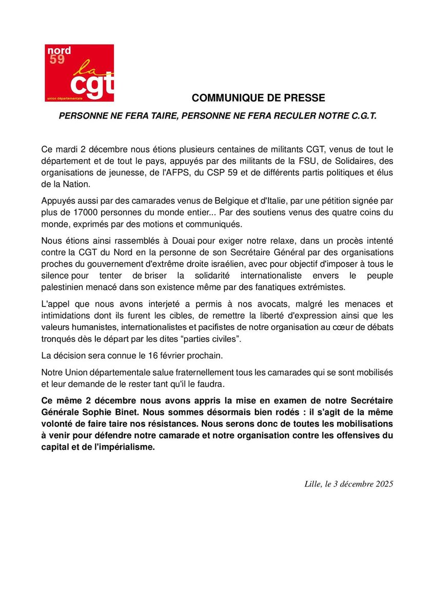 Personne ne fera taire, personne ne fera reculer @lacgt.