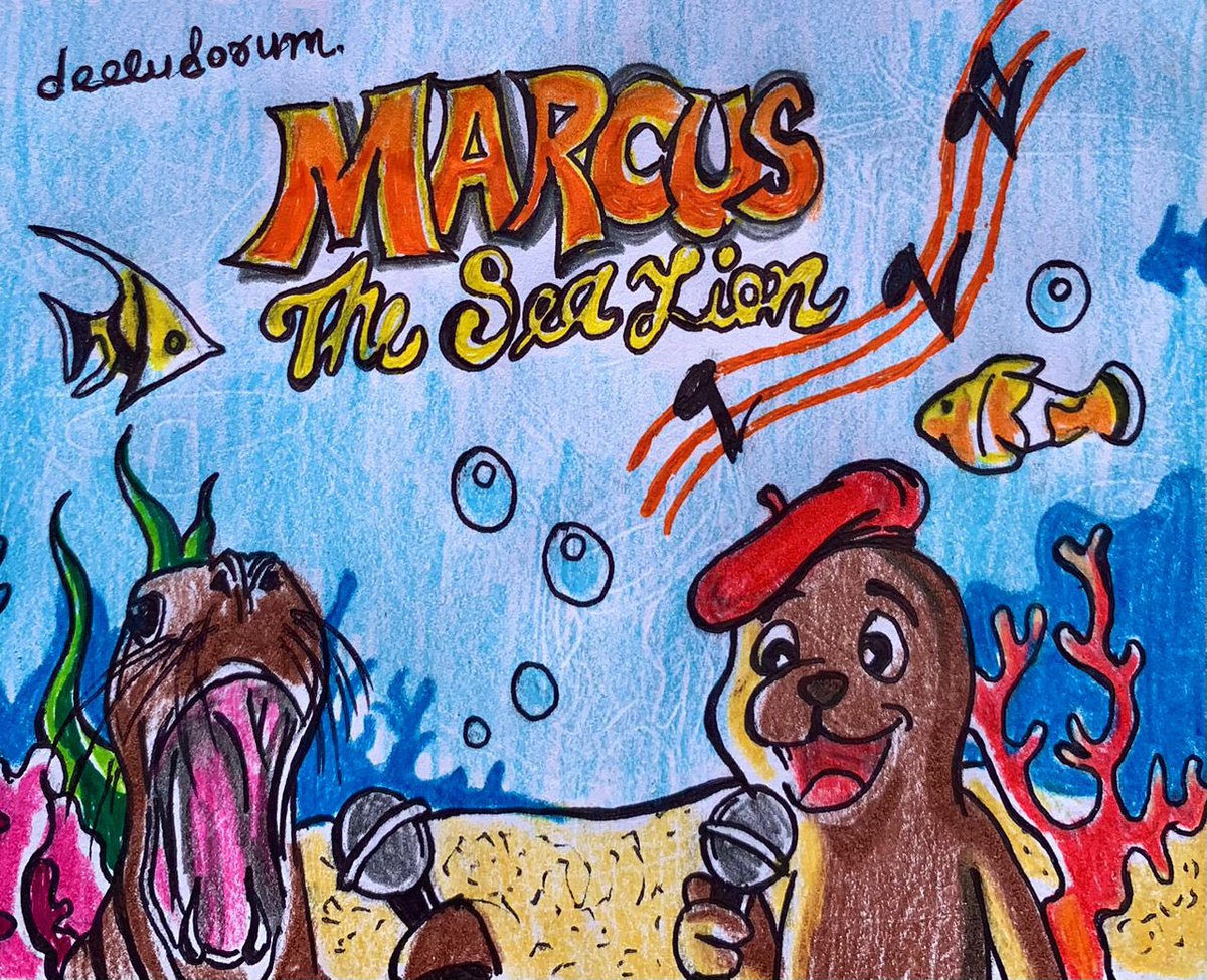 deeludorum's tweet image. $marcus the sea lion doesn't concern itself with pvp
$marcus the sea lion just wants to do his thing 
made this hand drawing art as a community member to support marcus 
i stand with $marcus!!!🦭