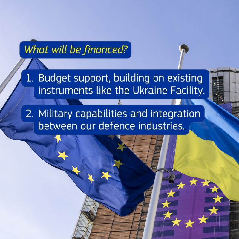 EU_Commission's tweet photo. Ukraine is at a critical juncture.

Russia is intensifying attacks, and Ukraine’s financing needs are growing.

We propose two solutions, including a Reparations Loan using immobilised Russian assets, with safeguards for EU countries to raise Russia’s war costs and force peace ↓