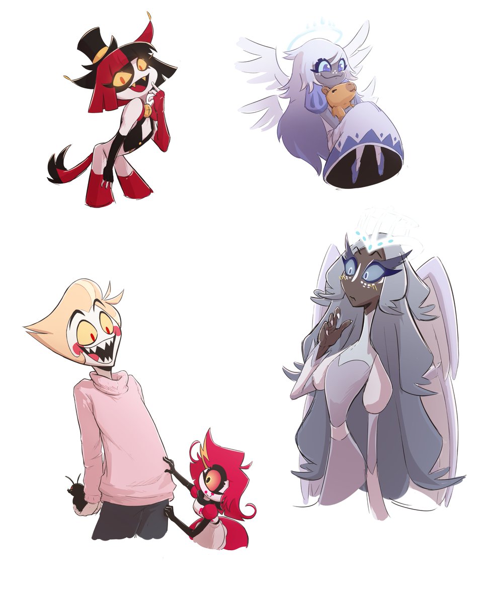 So, Hazbin Hotel S2... Fun but I have mixed feelings, nothing that hasn't already been discussed a thousand times.
The production value however just keeps improving. I don't know what they feed Spindlehorse's animators, but holy fuck do they deliver.
Anyway,  sketches!