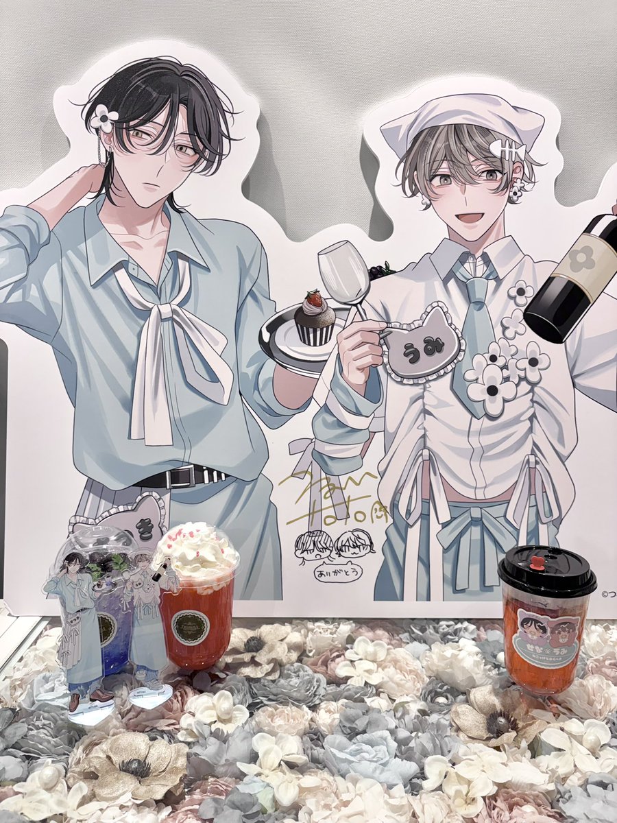 ファボテリアさんにお邪魔してきました🩵ᩚドリンク達美味しかったしパネル作って頂くの初だったから嬉しかった……😭サイン書かせて頂きました❣️

12/14（日）まで開催中です💁是非是非
 #つるいととファボテリア