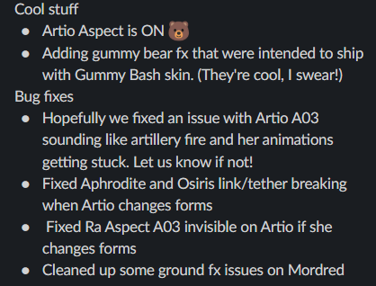 Apparently it's bear season! Threw in some gummies along with the Aspect and bug fixes.