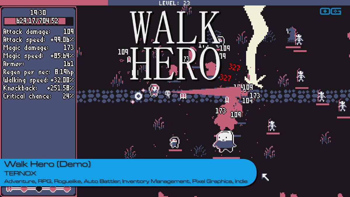OverageGmngCom's tweet photo. OG plays Walk Hero (Demo)!
https://t.co/TOiFifH4fn
Like & Sub!
@Taimumari
#WalkHero #roguelike #autobattler #inventory #management #pixelart #IndieGameTrends #IndieWatch #IndieDev #GameDev #IndieGameDev #IndieGame #IndieGames #Gameplay #letsplay #gaming https://t.co/5JrLctcS3q