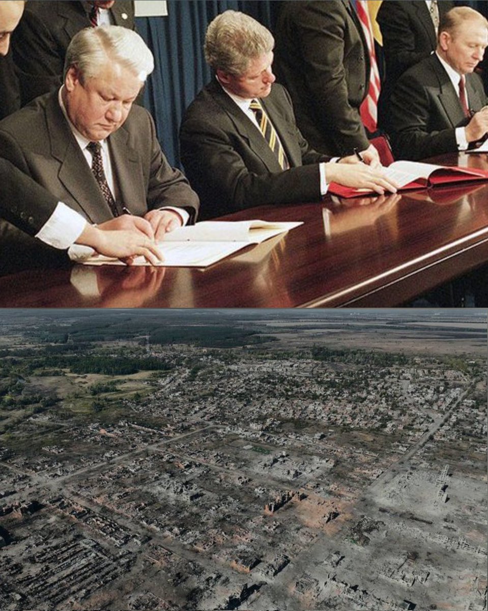 NAFOvoyager's tweet photo. Today marks the anniversary of the Budapest Memorandum.

The world’s most powerful countries lied — their “guarantees” are worthless. 

Their lies have cost thousands of Ukrainian lives and destroyed dozens of cities. Never forget. https://t.co/y87vjae00A