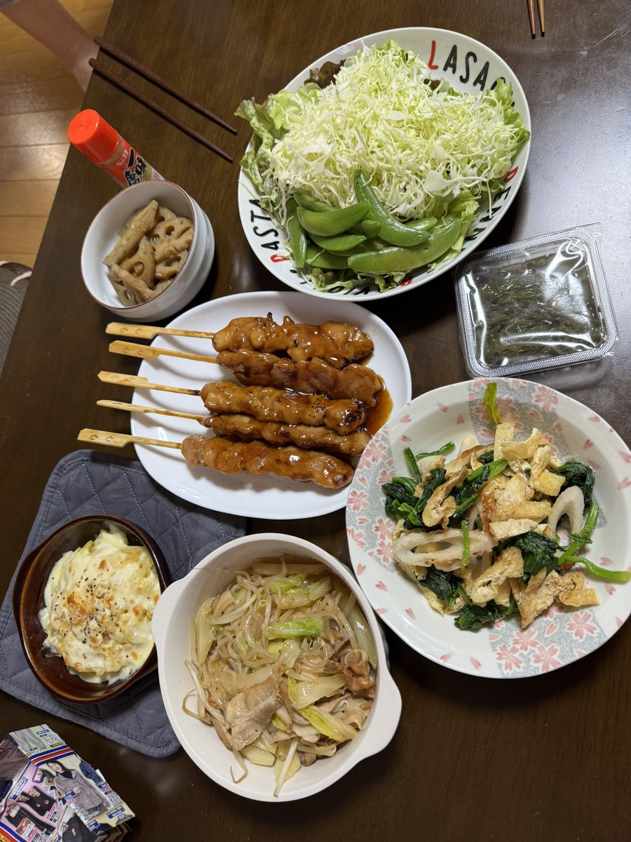 hide_rambling's tweet photo. 焼き鳥やら和え物やらやらやらもろもろ作ってもろてん https://t.co/uZR4NBKRpt