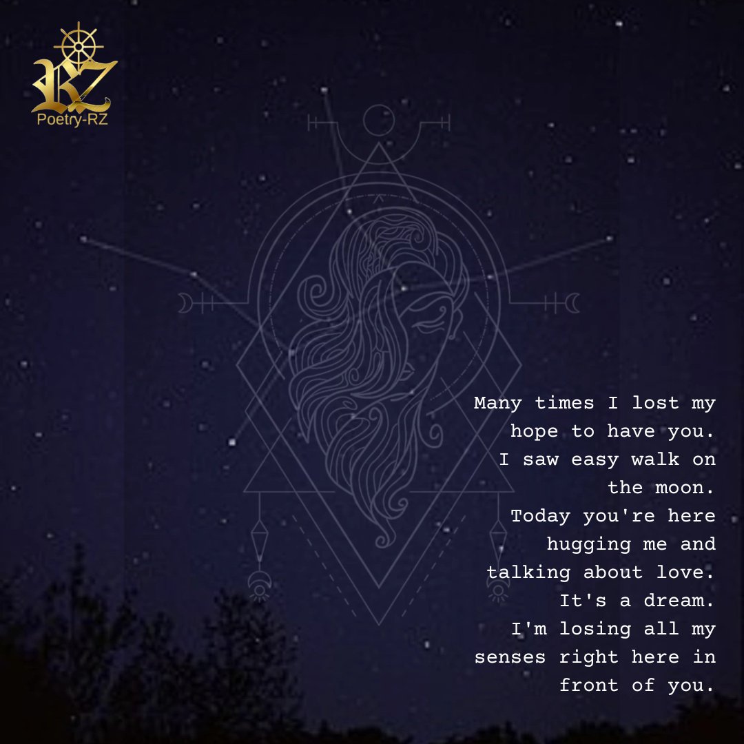 writingpoemsrz's tweet photo. Many times I lost my hope to have you.
 I saw easy walk on the moon.
 Today you're here hugging me and talking about love.
It's a dream.
I'm losing all my senses right here in front of you.

#WritingCommunity #poetry #literature #love #writer #author #declarationoflove #truelove https://t.co/HbBNxv8cZ0