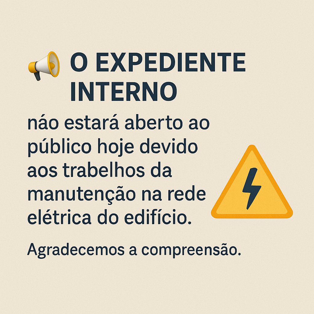 📢 Внутрішнє діловодство сьогодні не працюватиме для відвідувачів через технічні роботи на електромережі будівлі.
Дякуємо за розуміння.
