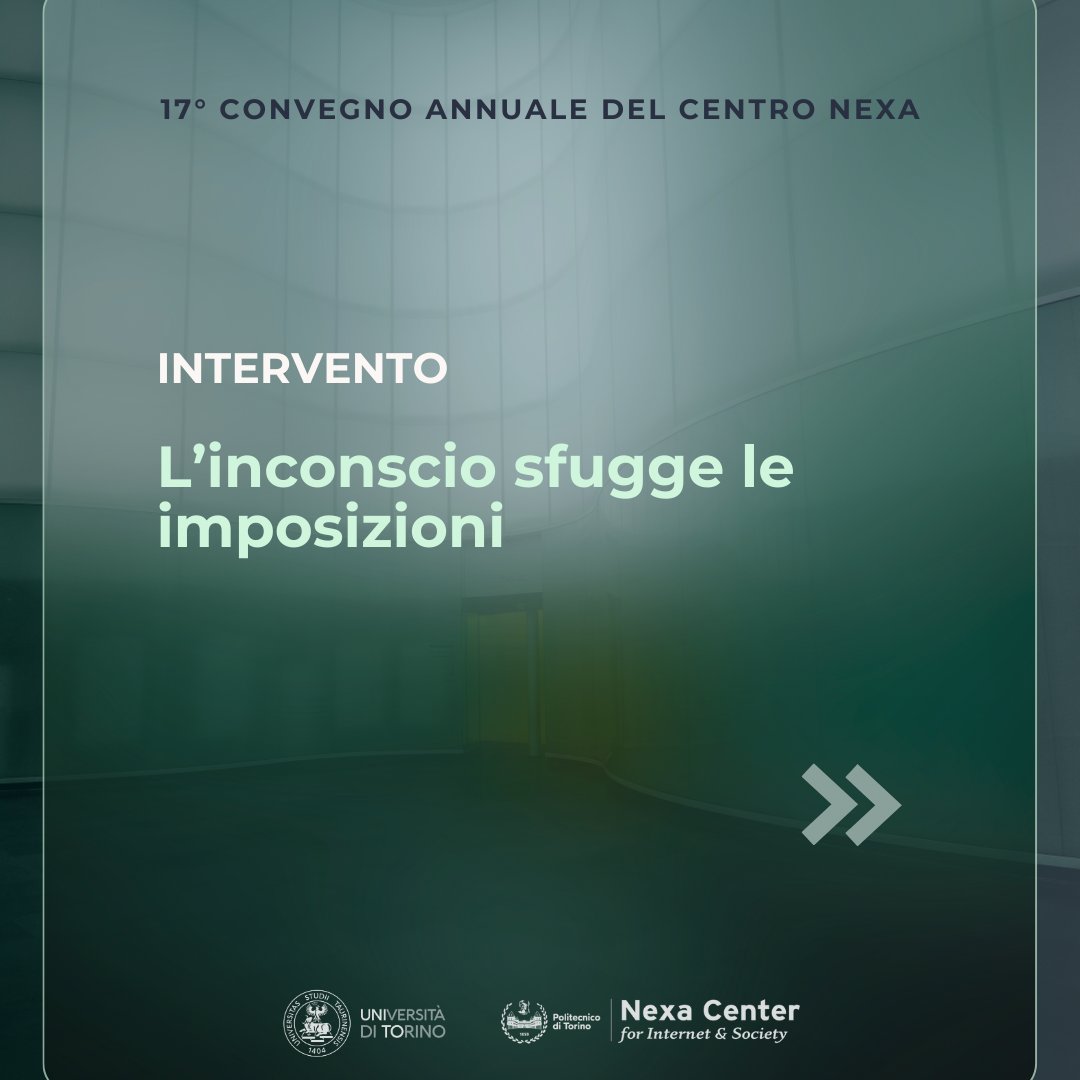 nexacenter's tweet image. “L’inconscio sfugge le imposizioni”
👉Con Rosa Elena Manzetti (Associazione Mondiale di Psicoanalisi e Scuola Lacaniana di Psicoanalisi)
📆15 /12, ore 9.30-18
📍Sala Ciminiera (@PoliTOnews)
Info e iscrizioni nexa.polito.it/conv2025/

#nexa2025 #schedatura #digitale #psicologia