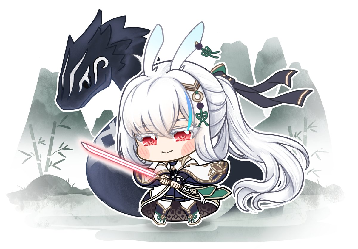 畫了隻紅瞳白毛超級帥的兔兔劍士蓮!!

超可愛也超帥的!! Peko登場(x
蓮那有點冷酷又天真無邪眼神好讚 還有那武俠的造型
好多都戳到我的點好喜歡!!

#蓮 #新楓之谷 #MapleStory