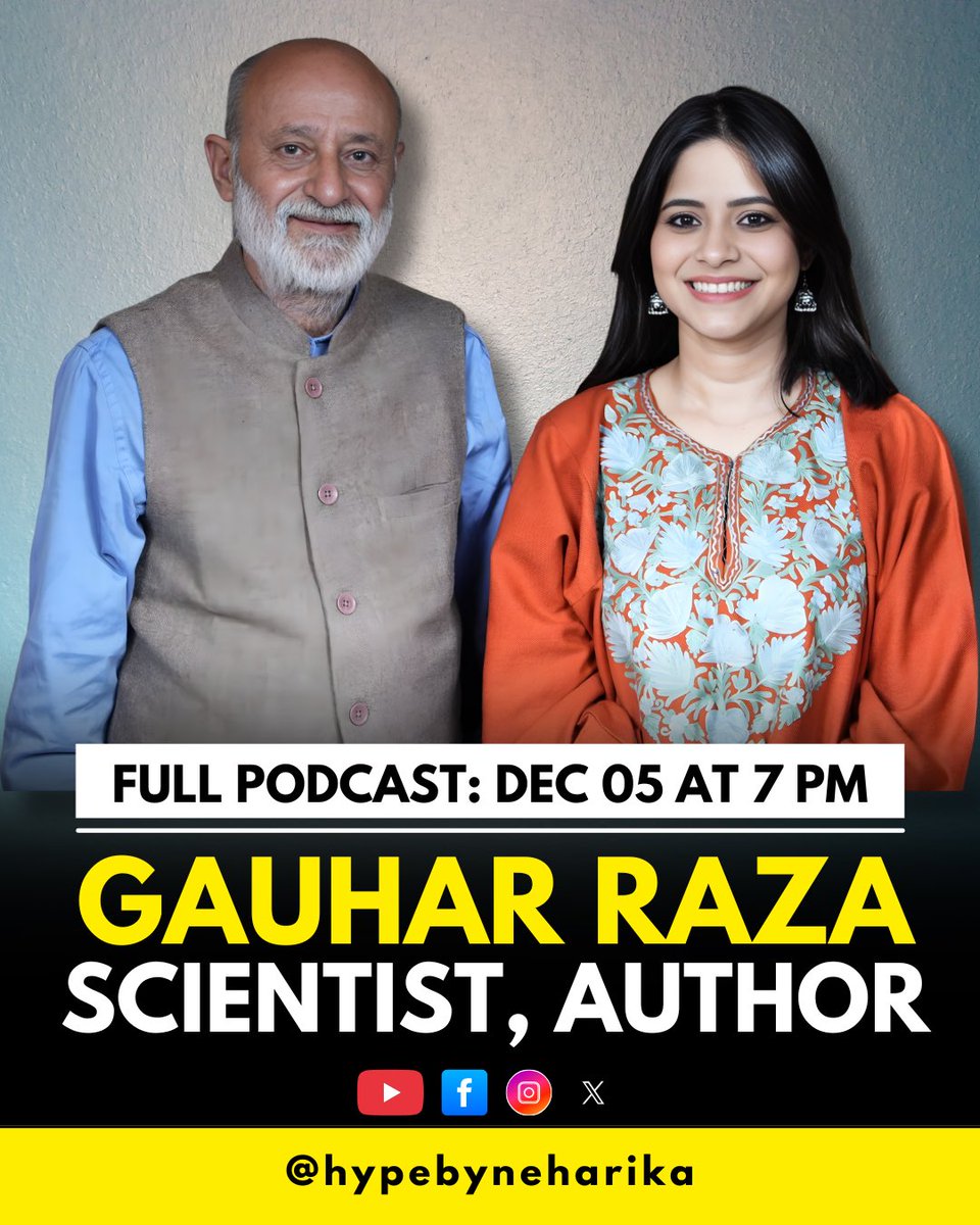 HypeByNeharika's tweet photo. Is God real? Do ghosts exist? Can science explain tarot, nazar, afterlife… or even TIME TRAVEL? 👀⚡

This explosive conversation with Gauhar Raza — Scientist, Author &amp; Poet is MUST watch.

🎧 Episode drops TODAY at 7 PM!

#religion #sciencevsreligion #myths https://t.co/vCBRVUoJeJ
