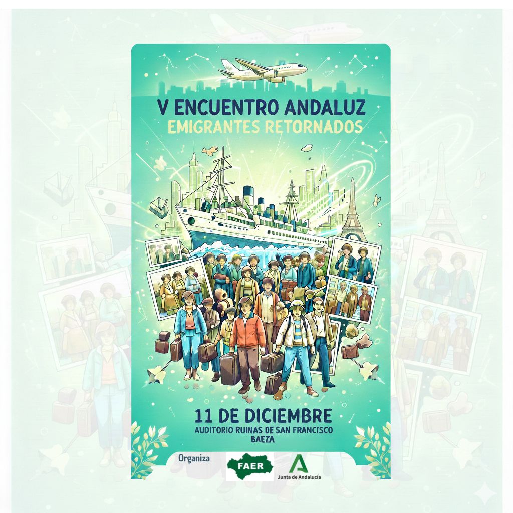 ¡El movimiento asociativo andaluz se reencuentra en Jaén!
#AJIER es anfitrión del V Encuentro Andaluz de Emigrantes Retornados
🗓️ 11 Diciembre
📍 Baeza.
Una cita para celebrar la hermandad, compartir experiencias y fortalecer la unidad de nuestro colectivo.
#EmigrantesRetornados