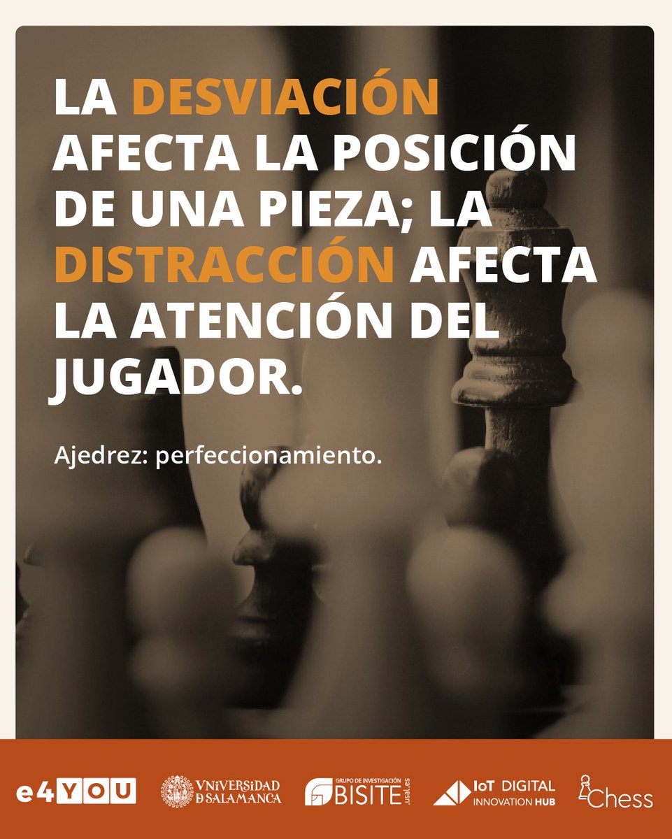 ♟️En #ajedrez existen tácticas claves para dominar el tablero como la #desviación y la #distracción.

En este curso 📚 en #e4YOU, te enseñamos a ponerlas en práctica 😉

✍🏻 Inscríbete aquí ⬇️
✍🏻 e4you.org/es/moocs/ajedr…