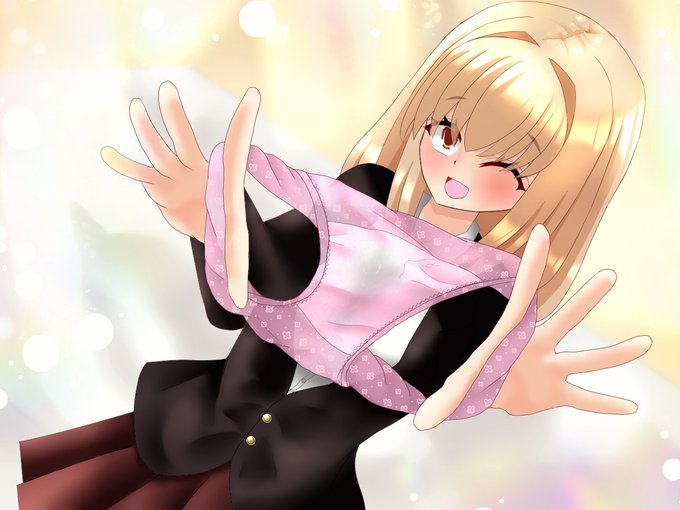 パンツを広げる女の子👏 