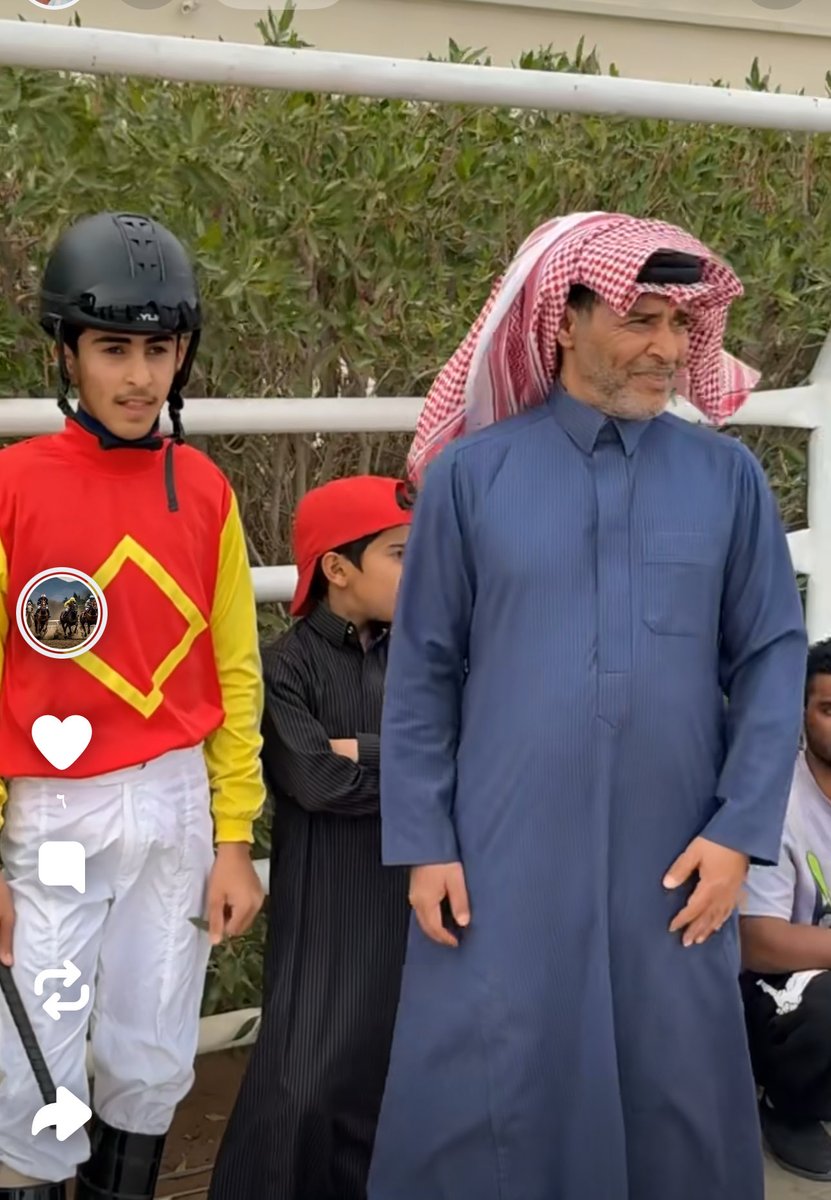 حصول الابن عبدحمن على المزكز الثالث من اول مشاركة رسمية له على مضمار ميدان الامير فيصل بن خالد ⁦<a href="/FrusiyaClub/">نادي سباقات الخيل</a>⁩