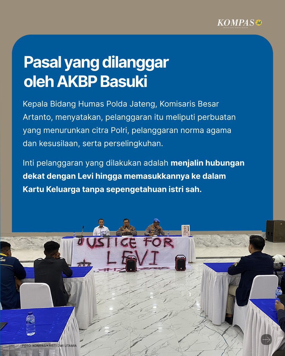 hariankompas's tweet photo. Pasal apa saja yang dilanggar oleh AKBP Basuki?
#KompasBrief #Untag #AdadiKompas https://t.co/QRF0fyjkFo