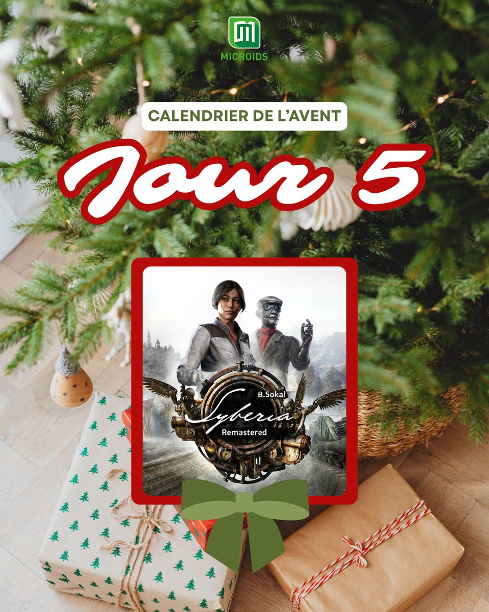 🎅 CALENDRIER DE L’AVENT - JOUR 5 🎅

Aujourd’hui, on vous offre Syberia Remastered sur PS5 🎄

Pour participer :
1️⃣ Follow @microids_off
2️⃣ Likez &amp; RT
3️⃣ Commentez avec #MicroidsdeNoel

Un gagnant contacté tous les 24h ! 🎁

🍀 Bonne chance !🍀