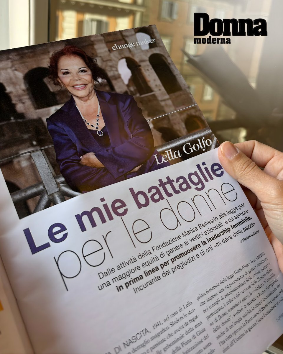 Su Donna Moderna, la Presidente della Fondazione Marisa Bellisario, Lella Golfo, ripercorre 34 anni di impegno continuo per valorizzare il talento e la leadership femminile.

Dalle battaglie per i diritti delle lavoratrici alla legge Golfo-Mosca, dal Premio Mela d’Oro alla