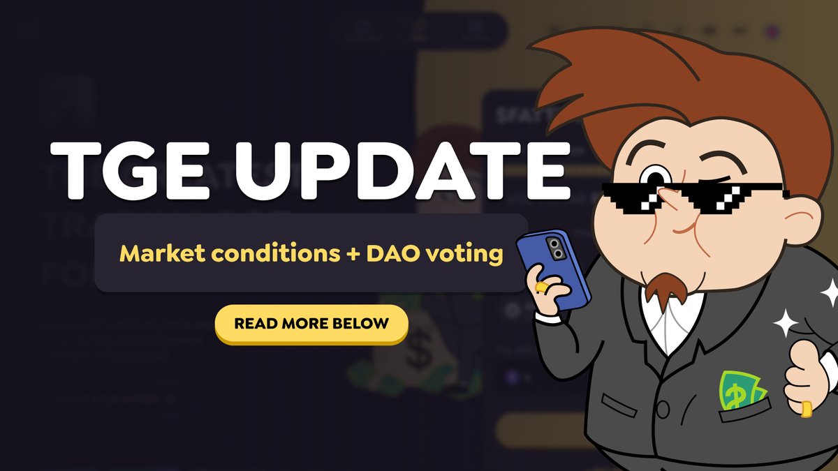 fatty_io's tweet image. TGE update: Market conditions + DAO voting

Altcoin market is in one of its weakest states in ~7 years. If conditions remain weak after final dev + compliance, we’ll trigger a Community DAO vote on whether to launch anyway.

Full Announcement: whitepaper.fatty.io