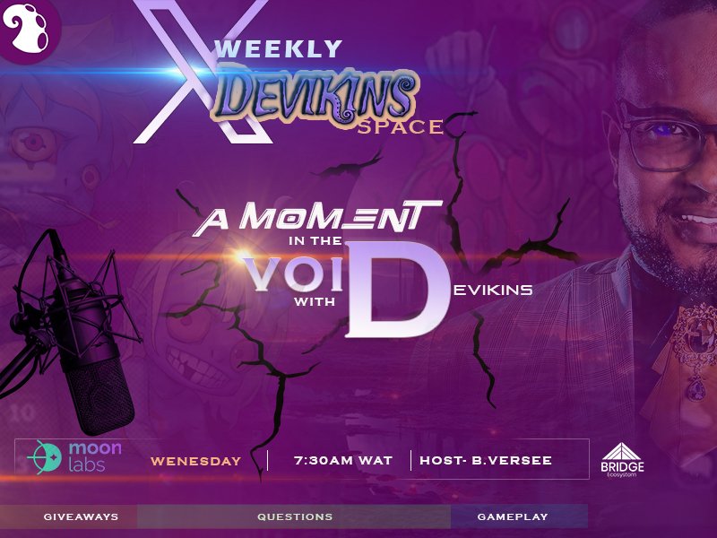 B_Versee's tweet image. GM DeviCitizens 🎙️ 

We will be having a weekly  moment in Void Weekly— wednesday 7am WAT

There will be lots &amp;amp; lots of Giveaways, question &amp;amp; Gameplay 😄

It's gonna be a day of Fun while you Earn in the process 🫴

#web3game #NFTDrop #play2earn