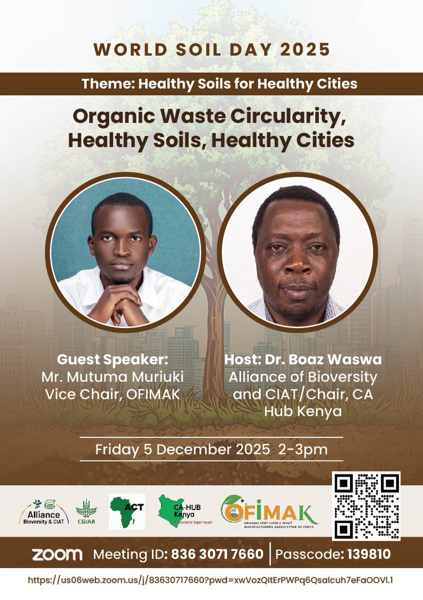 b_waswa's tweet photo. Its World Soils Day! Join us and learn how @OFIMAK is championing turning organic waste into wealth to improve soil health. @BiovIntCIAT_eng @ACTillage https://t.co/NkUQOUWTcf