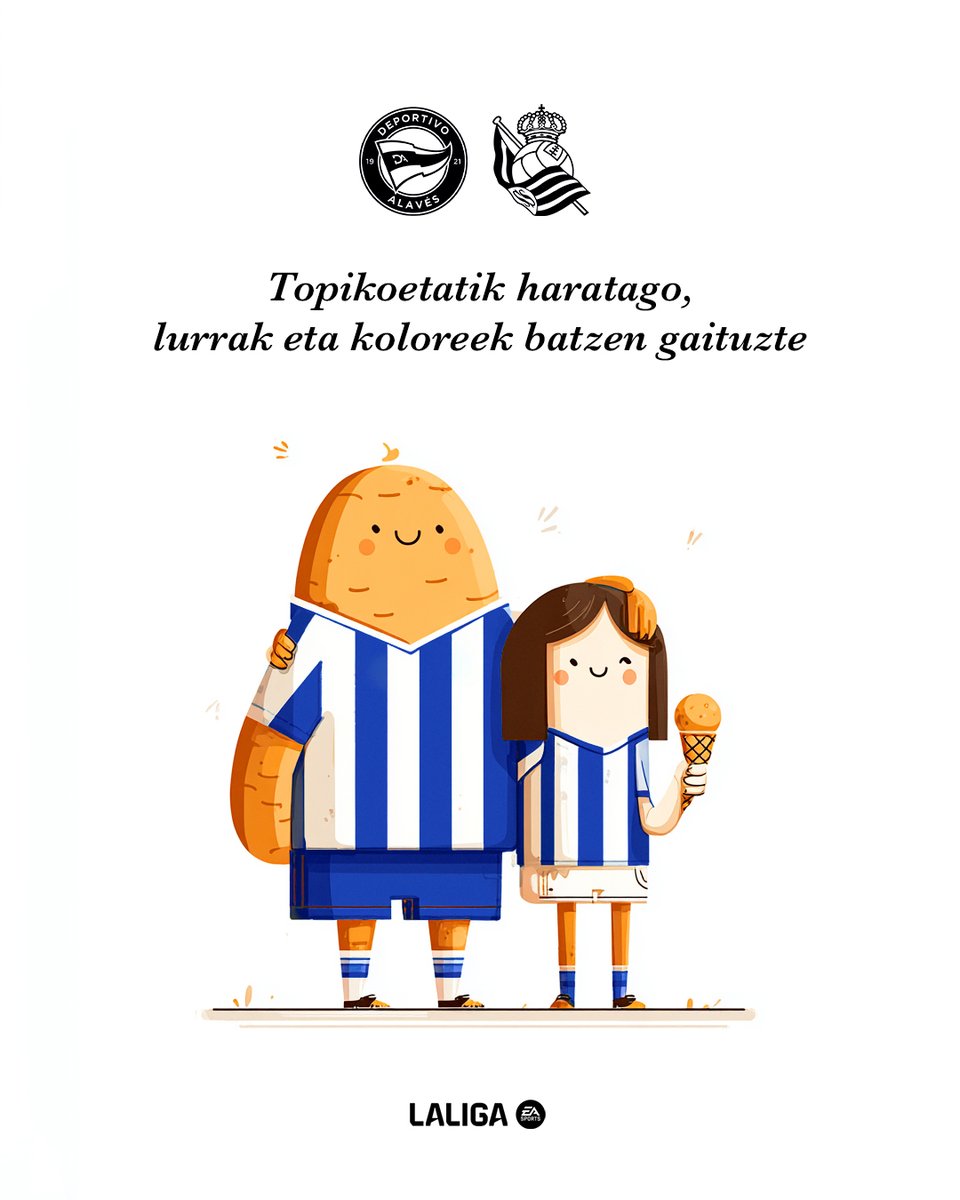 Más allá de los tópicos, nos unen nuestros colores y nuestra tierra.

🥔🫂🍦

#AlavésRealSociedad