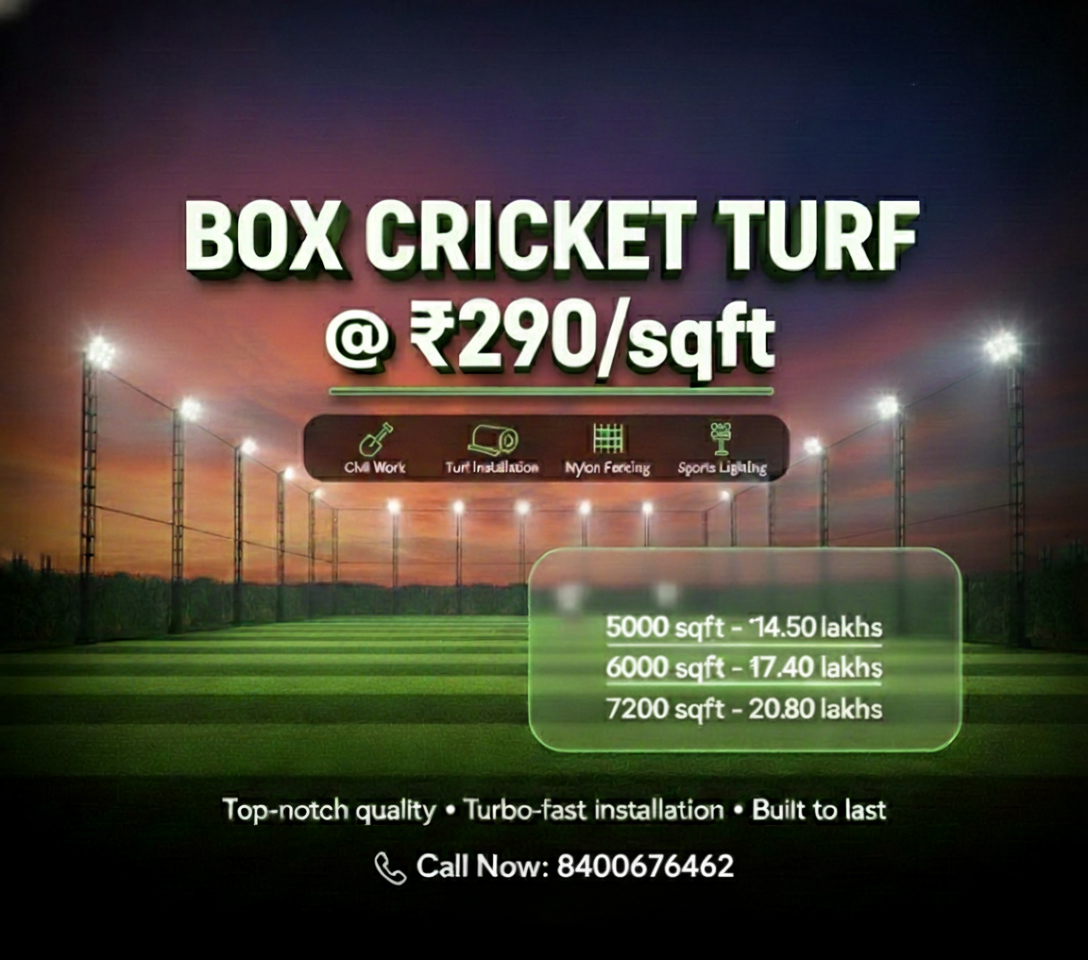 RIDHAMENTE94360's tweet image. 🏏 Upgrade Your Game with Premium Box Cricket Turf!
Transform your indoor/outdoor cricket arena with durable, low-maintenance turf at just ₹290/sq.ft. Perfect for rooftops, sports academies &amp;amp; home setups!
Check it out 👉 sports_facility.in #BoxCricket #CricketTurf