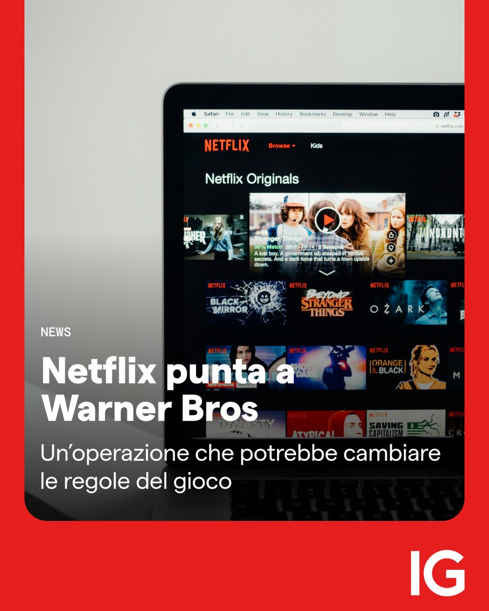 🎬 #Netflix sarebbe in trattative esclusive per acquisire #WarnerBros e #HBO Max. Offerta cash con break-up fee da 5 mld $ in caso di stop regolatorio. Un deal che potrebbe cambiare gli equilibri dello streaming. #News