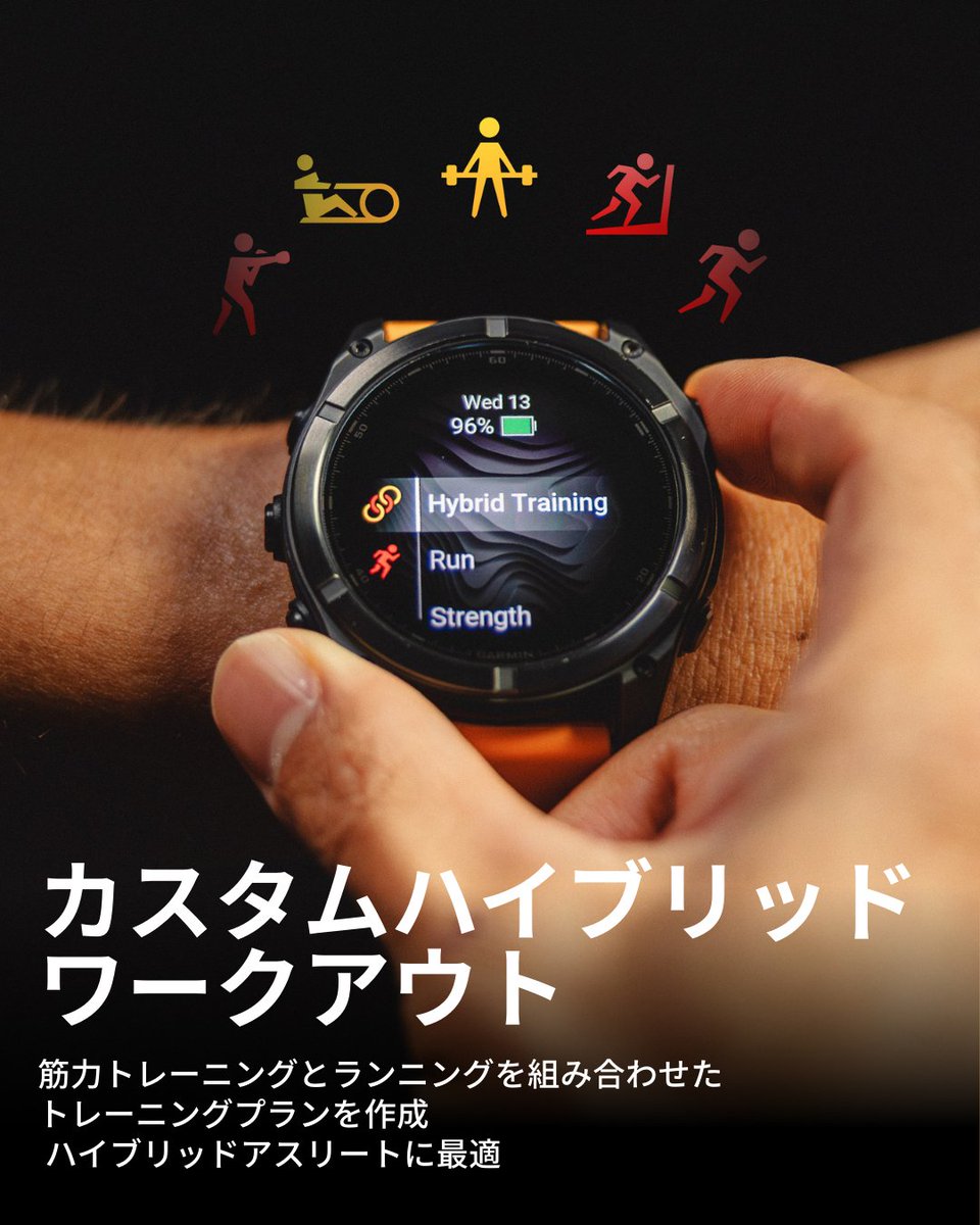 fēnix 8のトレーニング機能】 fēnix 8は、100種以上のスポーツモードに