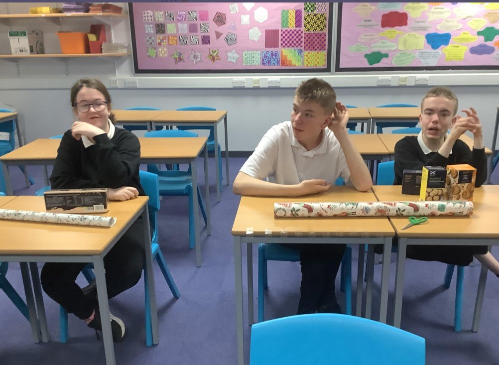 Red Class enjoyed going to <a href="/RossHighMaths/">Ross High Maths</a> this week to help wrap gifts for the residents in Crookston Care Home as part of the whole school Thinking of You at Christmas appeal activities <a href="/MrReynoldsRHSHT/">Mr P Reynolds</a>  #proudtobeross