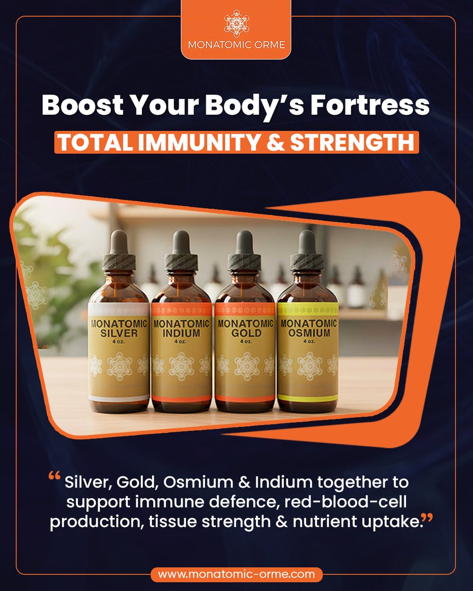 Strengthen your body from the inside out with the Infinity Immune Package.
A powerful blend of monatomic elements designed to boost immunity.

Shop Now: monatomic-orme.com/products/infin…

#InfinityImmunePackage #HolisticHealth #Monatomic #MindBodyBalance  #MonatomicORME #MonatomicGold