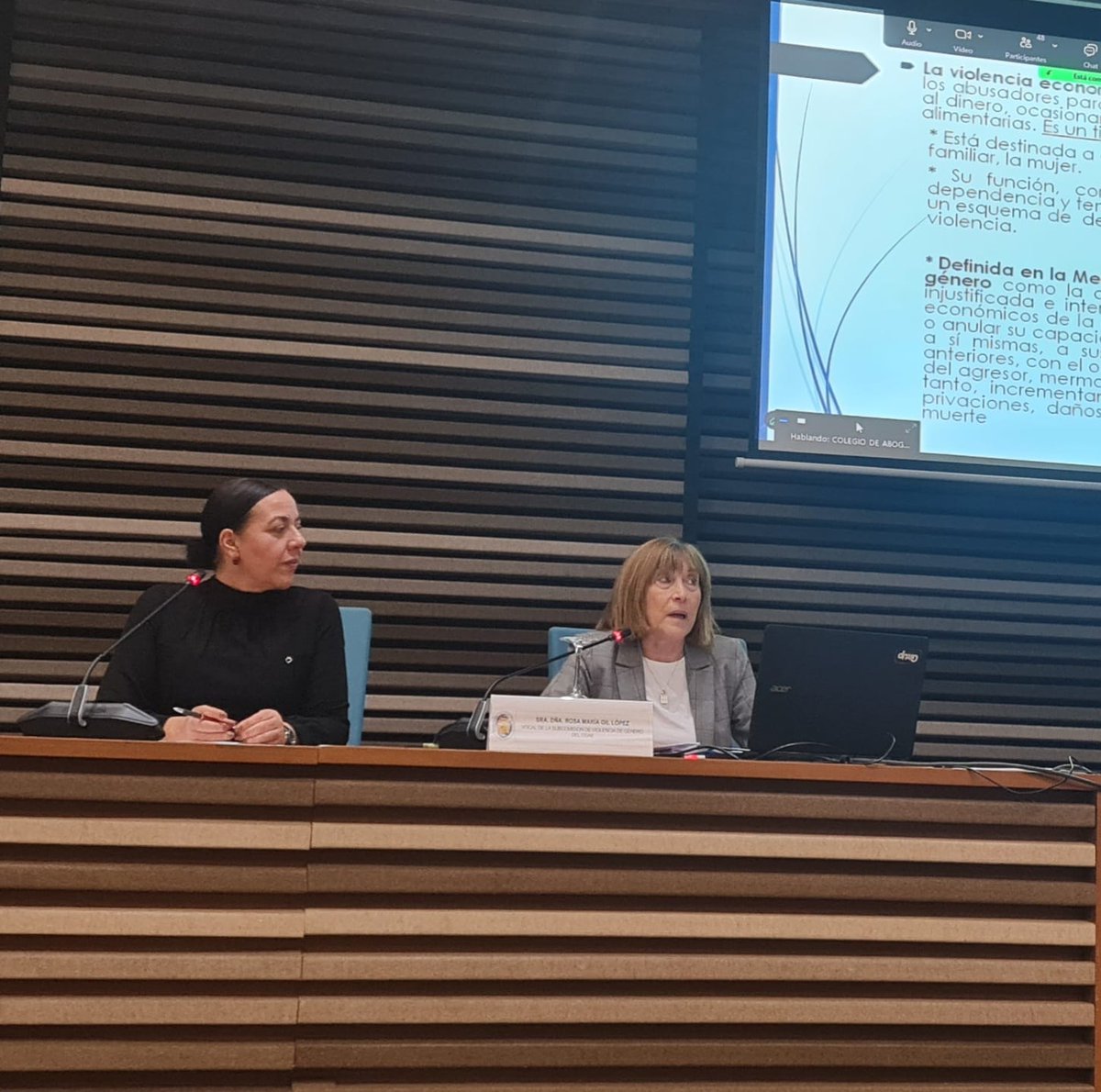 Comenzamos la última jornada con la primera ponencia de la mañana, en este caso, dedicada a un tema de gran actualidad: violencia económica como violencia de género. Magnífica ponencia que nos brinda una formación completa