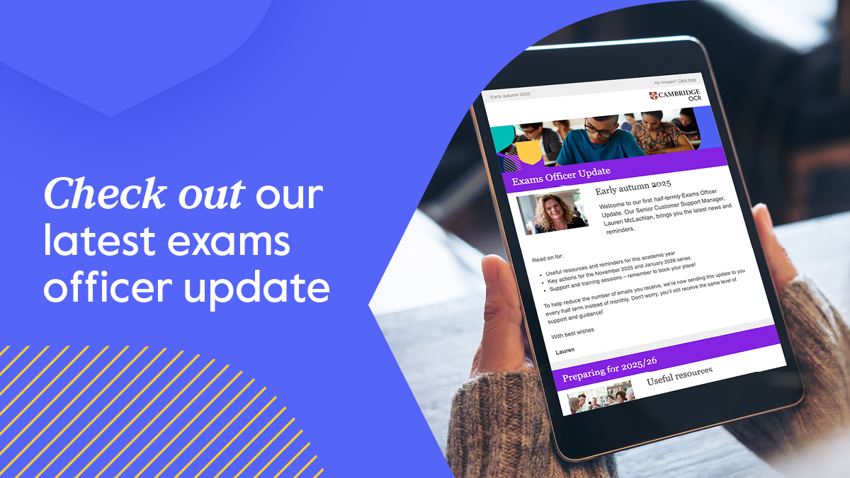 Cambridge OCR Customer Support for Exams Officers tweet media