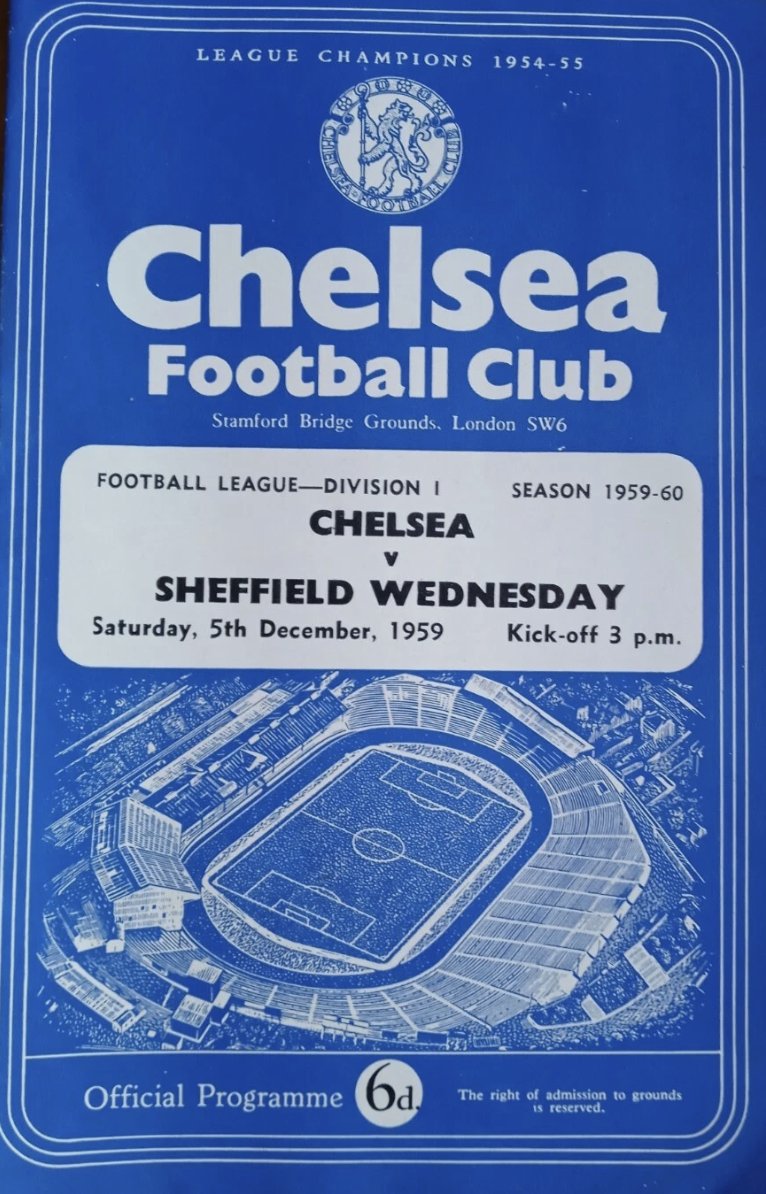 Dunsbyowl's tweet photo. #onthisday in 1959 Wednesday were 8th in Division One after a cracking 4-0 away victory at @ChelseaFC in front of 33,177 #swfc goals John Fantham 2, Bobby Craig & Keith Ellis #SheffieldDouble https://t.co/6xM75BYjSq