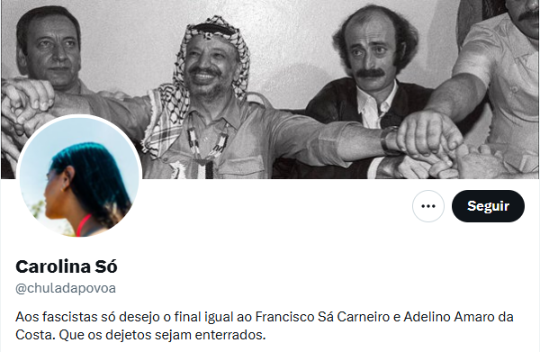 Da série "A extrema direita usa muito o discurso do ódio" apresento-vos a <a href="/chuladapovoa/">Carolina Só</a>.