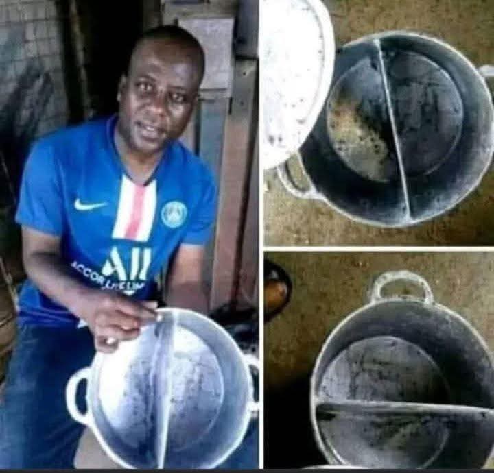 zoomafrika1's tweet image. A man from Muranga, Kenya has invented a Pot that can cook Rice and stew at the same time because of high cost of gas
