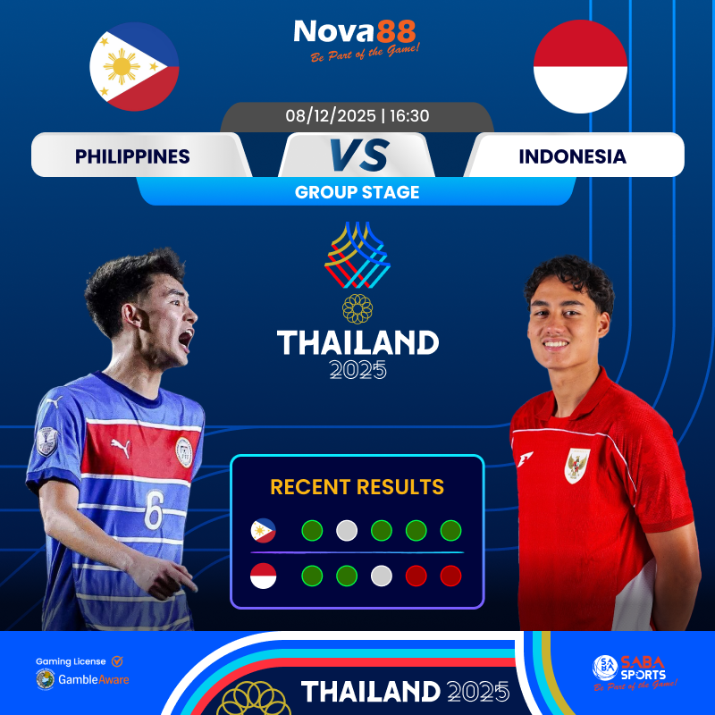 🔥 SEA গেমসের ডাবল ক্ল্যাশ! 🔥

মালয়েশিয়া vs লাওস 
ফিলিপাইনস vs ইন্দোনেশিয়া 

BE PART OF THE GAME WITH NOVA88
⚽ Official Asian Betting Partner of Aston Villa
🔗 cli.re/nova88blog
Nova88. All Rights Reserved. 18+ Be Gamble Aware.
#Nova88 #BePartOfTheGame #SEAGames