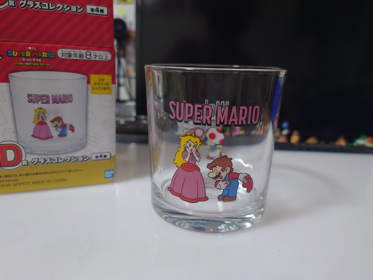#マリオグッズ
一番くじのマリピチグラスを入手しましたです❤(ӦｖӦ｡)今回のくじでは、欲しい物の一つだったので嬉しいです🥰