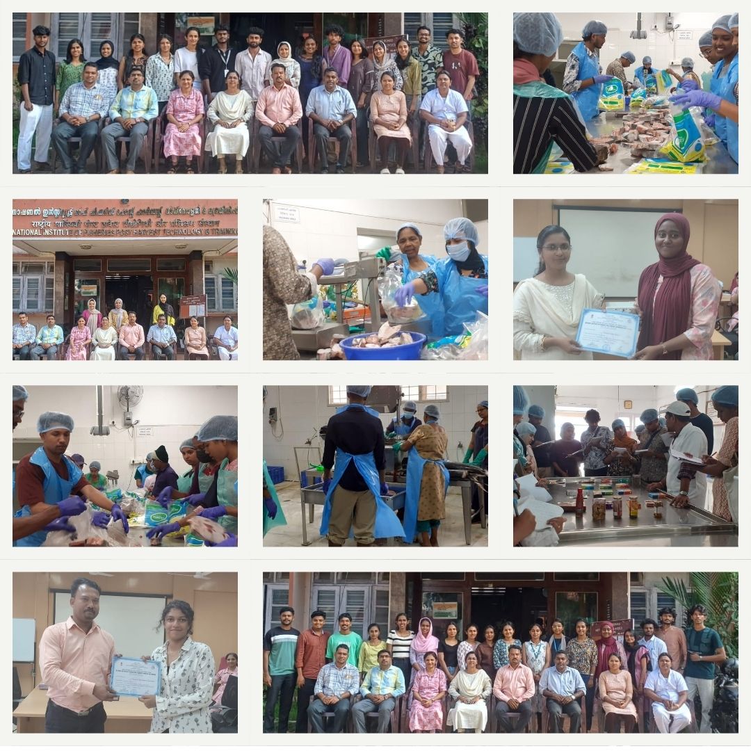 #NIFPHATT, Kochi successfully completed the on-job training in Fisheries Post-Harvest Technology for 37  (18 B.F.Sc students from College of Fisheries Science, Payyanur;  16 B.Tech students from KCAEFT, Thavanur and 3  Industrial candidates.