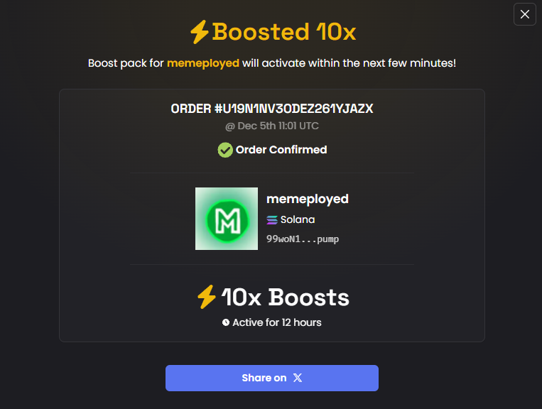 unwashingdev's tweet photo. Another 10x boost for $memeployed

This is just the beginning, keep hitting the rockets and I will keep paying boosts, its that simple

Lets all bagwork together we are all employees of @Pumpfun https://t.co/FmBlG8LXy0
