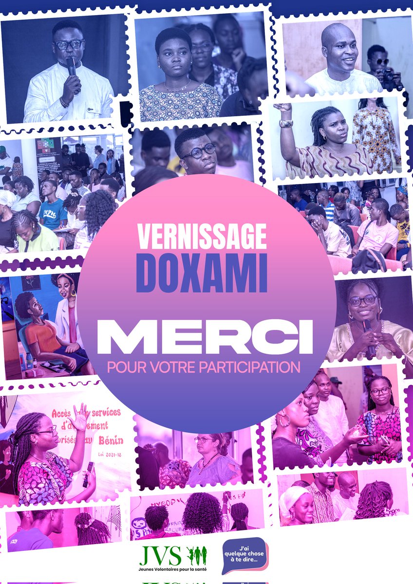 Merci 🙌 Akpé 🫶 Enantchè noun min 🎊

❤️ Merci à toutes et à tous pour votre présence massive au vernissage #DOXAMI.
Vous avez donné vie à ce voyage au cœur des réalités vécues par les femmes et les jeunes.
On revient très vite avec des posts pour revivre ces moments.