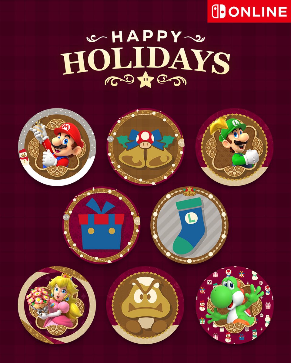 Tis the season! #NintendoSwitchOnline members can redeem Platinum Points for holiday-themed Mario user icon parts, until December 25th. Unwrap three waves of icon parts, refreshed each week!