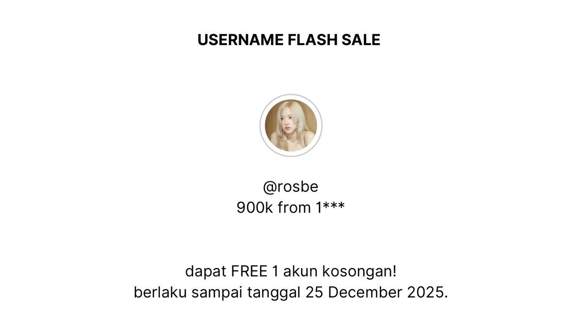 zauch's tweet image. help repost, thank you!
⠀
an official announcement to my dearest buyers, I have an username idol girl group based on ROSE BLACKPINK &amp;amp; mulchar that is on FLASH SALE and you can grab right now.

#zonauang #zonaba