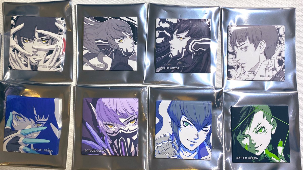 真・女神転生シリーズのスクエア缶バッジ全種類セットで売ってるの