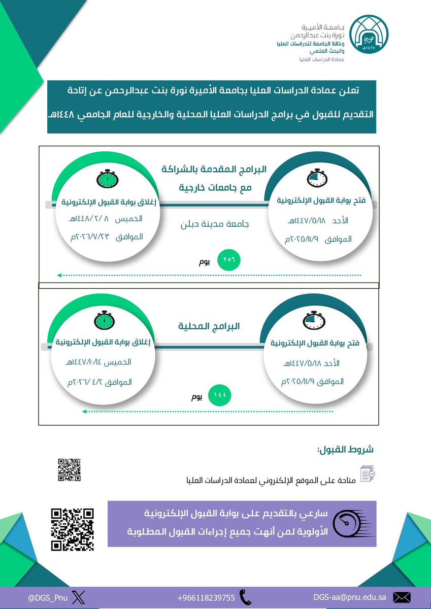 جامعة الأميرة نورة تتيح التقديم على ماجستير العلوم في طب الاسنان الإصلاحي والتجميلي.

رسوم مجانية

رابط الخطة الدراسية:
pnu.edu.sa/ar/RegAdm/PGD/…

#عن_طب_الأسنان