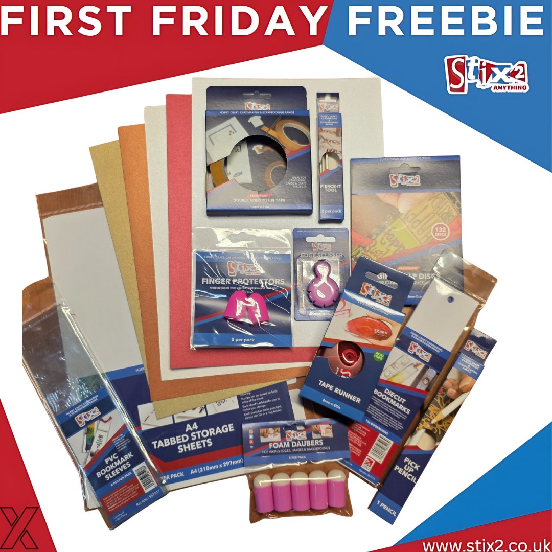 stix_2's tweet photo. The First Friday Freebie Giveaway is now LIVE! π
Fancy winning this Stix2 #craftbundle worth over Β£30?! π€©
How to enter: Like and retweet our post for a chance to win.
The winner will be announced on Wednesday 10th December.ποΈ
#Giveaway #Competition #Crafts #Prize #Bundle https://t.co/PYItRZ4XuP