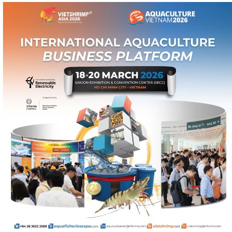 VietShrimp Asia will be co-located with Aquaculture Vietnam, creating an international aquaculture trade show on March 18–20, 2026 at SECC, Ho Chi Minh City.

Book a stand: aquafisheriesexpo.com/en/dat-gian-ha…